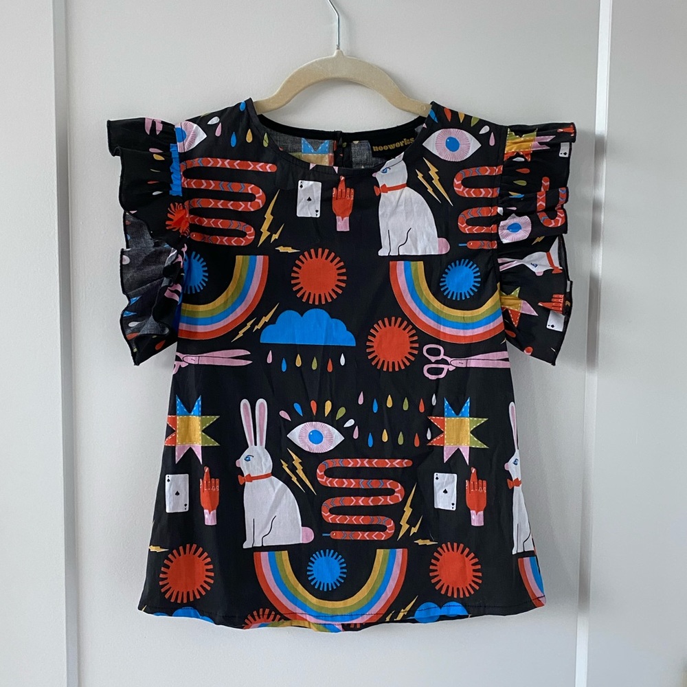 Cotton Ruffle Top by Nooworks.